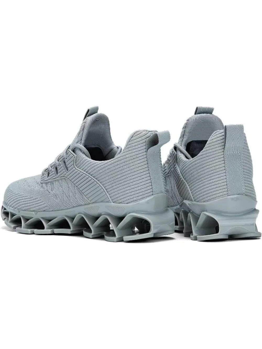 Women's Grey Blade Mesh Comfort Non Slip Athletic Slip on Soft Sneaker Shoes